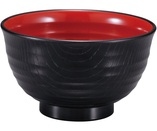 福井クラフト TA内外乱引汁椀(大)122黒内朱 33024950 1個（ご注文単位1個）【直送品】