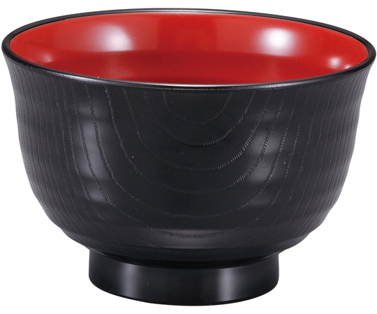 福井クラフト TA内外乱引汁椀(中)109黒内朱 33024960 1個（ご注文単位1個）【直送品】