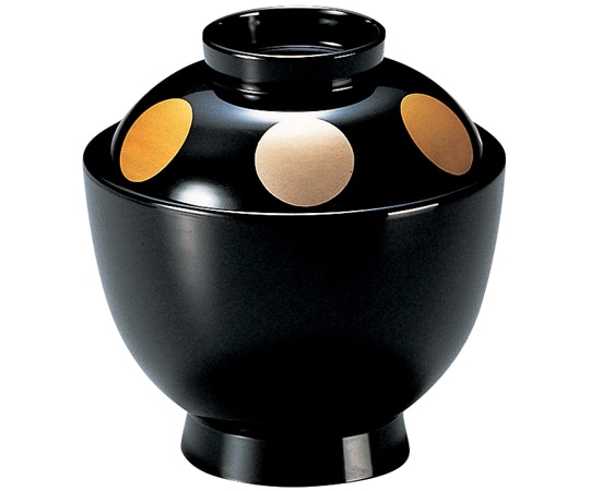 福井クラフト 耐熱3.2寸 玉子椀 黒/日月 内黒 33020620 1個（ご注文単位1個）【直送品】