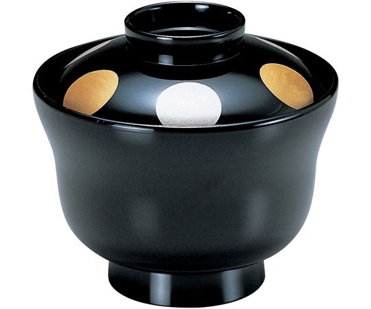 福井クラフト 耐熱3.5寸 かすみ椀 黒/日月 内黒 33010130 1個（ご注文単位1個）【直送品】