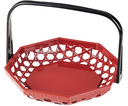 福井クラフト 八角菊手提篭 朱 50023855 1個（ご注文単位1個）【直送品】