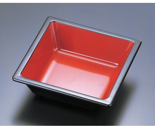 福井クラフト 渕付角鉢 黒内朱天黒 70011360 1個（ご注文単位1個）【直送品】