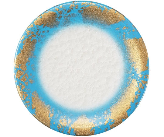 福井クラフト A150寿司皿 アクア ブルー金雲 50261830 1個（ご注文単位1個）【直送品】