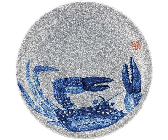 福井クラフト A150寿司皿 シルバーパール 渡りカニ 13000082 1個（ご注文単位1個）【直送品】