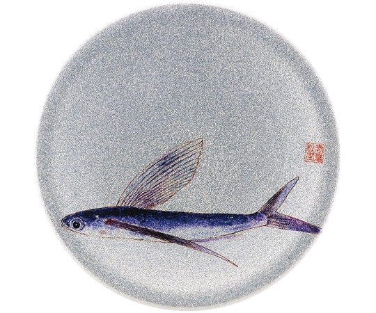 福井クラフト A150寿司皿 シルバーパール トビウオ 13000026 1個（ご注文単位1個）【直送品】