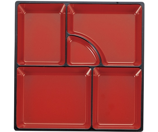 福井クラフト 8.5寸 松花堂用 幕の内仕切 内朱天黒 21004455 1個（ご注文単位1個）【直送品】