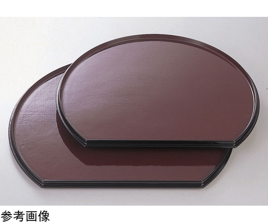 福井クラフト 耐熱FRP 尺2 半月盆 ウルミ布目/黒天朱石目 50306850 1個（ご注文単位1個）【直送品】