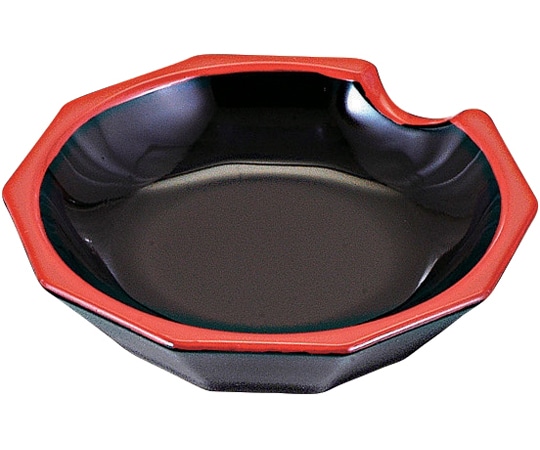 福井クラフト 亀甲箸置付醤油皿黒天朱裏黒塗 60002400 1個（ご注文単位1個）【直送品】