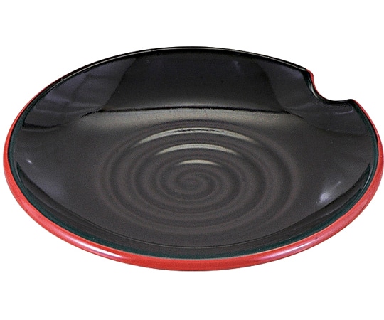 福井クラフト 丸箸置付醤油皿 黒天朱裏塗無 60002350 1個（ご注文単位1個）【直送品】