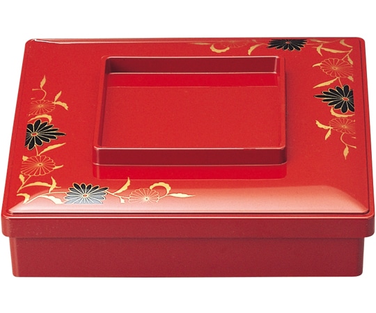 福井クラフト 8寸 角富士弁当 朱唐草(蓋親) 24051414 1個（ご注文単位1個）【直送品】