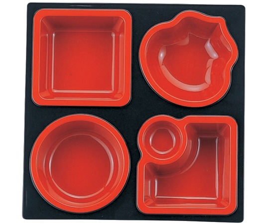 福井クラフト 8寸 松花堂 A仕切 黒内朱 21041550 1個（ご注文単位1個）【直送品】