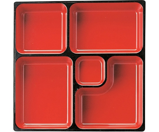 福井クラフト 8寸 角幕の内仕切 朱天黒 21065013 1個（ご注文単位1個）【直送品】