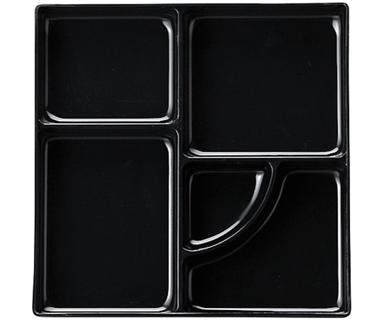 福井クラフト 8寸 角幕の内(並)仕切 黒 24063133 1個（ご注文単位1個）【直送品】