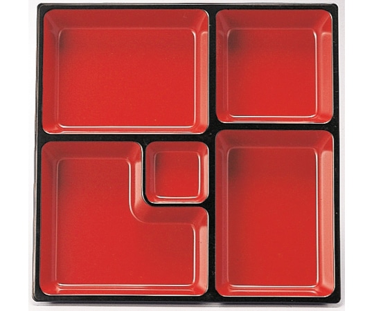 福井クラフト 尺0 角千筋弁当DX仕切 朱天黒 24072853 1個（ご注文単位1個）【直送品】