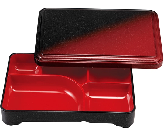 福井クラフト 8.5長手弁当 朱黒ぼかしSH塗/内朱(蓋親) 23213320 1個（ご注文単位1個）【直送品】