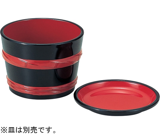 福井クラフト 2.8寸 桶型つゆ入れ 黒朱ひも 45014720 1個（ご注文単位1個）【直送品】