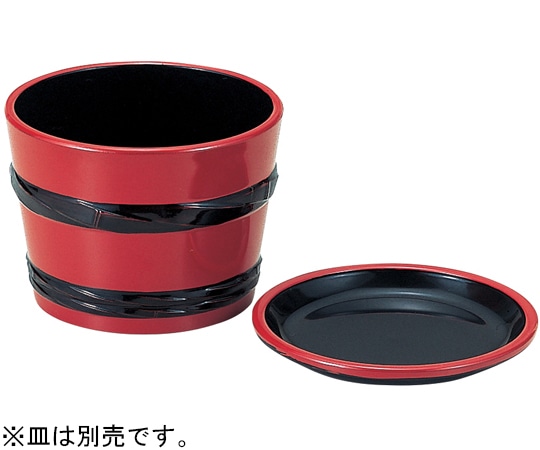 福井クラフト 2.8寸 桶型つゆ入れ 朱黒ひも 45014740 1個（ご注文単位1個）【直送品】