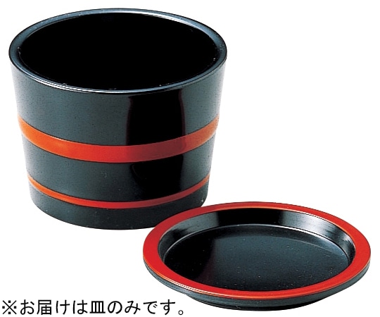 福井クラフト 3.1寸 桶型つゆ入 黒朱ひも用薬味皿 黒天朱 48020220 1個（ご注文単位1個）【直送品】