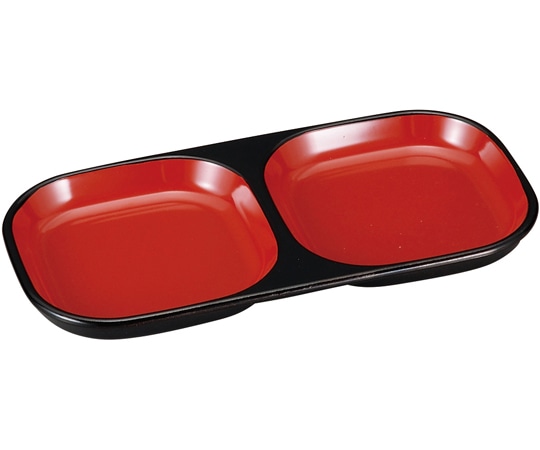 福井クラフト 渕丸2点薬味皿 朱天黒 45151850 1個（ご注文単位1個）【直送品】
