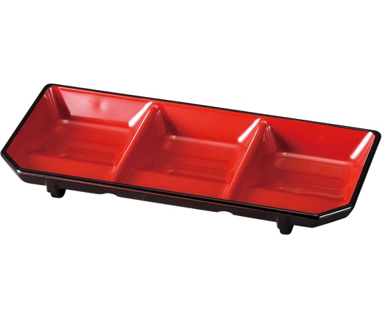 福井クラフト 三種タレ皿 朱天黒 92988410 1個（ご注文単位1個）【直送品】