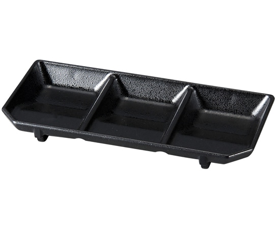 福井クラフト 三種タレ皿 黒タタキ 92988400 1個（ご注文単位1個）【直送品】