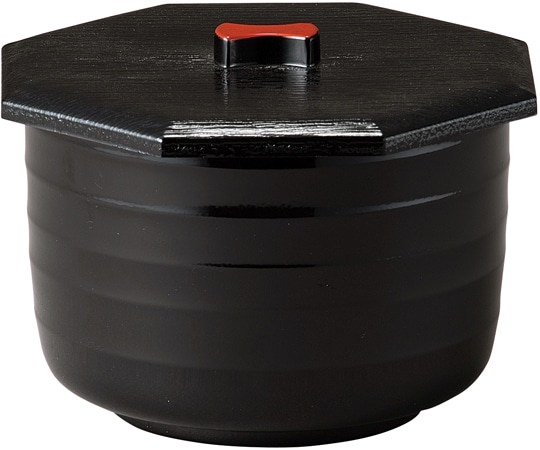 福井クラフト 八角ロクロ目飯器 大)黒(内朱) 30049120 1個（ご注文単位1個）【直送品】
