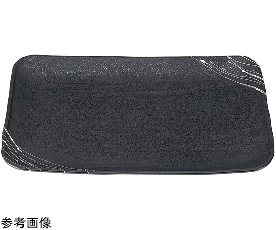 福井クラフト 尺5 .5寸 長角大宝盛皿 黒タタキ白乱糸(裏黒) 50023325 1個（ご注文単位1個）【直送品】