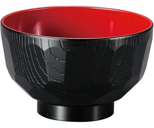 福井クラフト φ110えびす亀甲汁椀 黒内朱 30004510 1個（ご注文単位1個）【直送品】