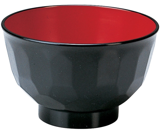 福井クラフト 無地亀甲汁椀 黒内朱天朱 32602520 1個（ご注文単位1個）【直送品】