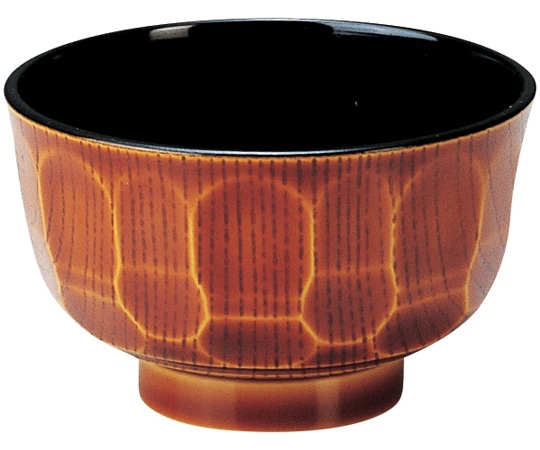 福井クラフト 羽反亀甲汁椀 春慶内黒 12027260 1個（ご注文単位1個）【直送品】