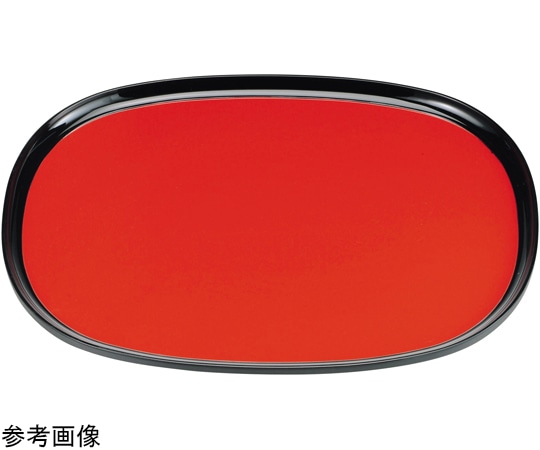 福井クラフト 尺4 やすらぎ小判盆 朱渕黒SL 50307390 1個（ご注文単位1個）【直送品】