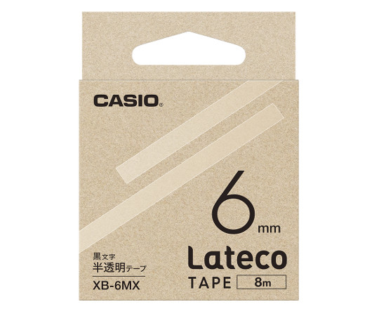 カシオ カシオ ラテコ詰め替え用テープ 6ミリ 半透明に黒文字 XB-6MX 1個(ご注文単位1個)【直送品】