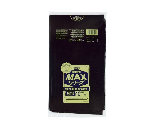 ジャパックス 業務用MAX 90L HDPE 黒 0.025mm 1ケース(10枚×30冊入) S-92 1ケース(ご注文単位1ケース)【直送品】