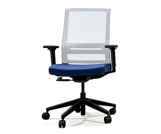 エスコ ビジネスチェアー(肘付/グレー/ブルー) EA956XA-209 1個(ご注文単位1個)【直送品】