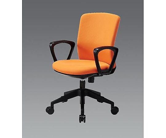 エスコ ビジネスチェアー(肘付/オレンジ) EA956XA-243 1個(ご注文単位1個)【直送品】