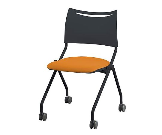 エスコ ビジネスチェアー(ブラック/オレンジ) EA956XE-50 1個(ご注文単位1個)【直送品】