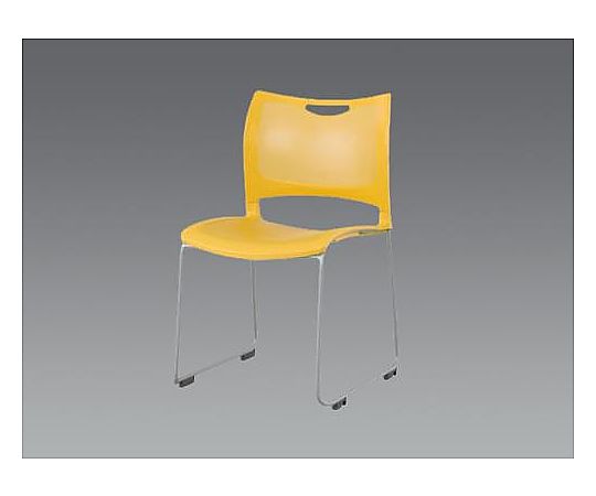 エスコ スタッキングチェアー(オレンジ) EA956XF-32 1個(ご注文単位1個)【直送品】