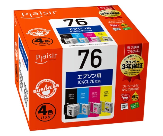 プレジール プレジール 汎用インクカートリッジ 4色パック BPL-E76-4P 1個(ご注文単位1個)【直送品】