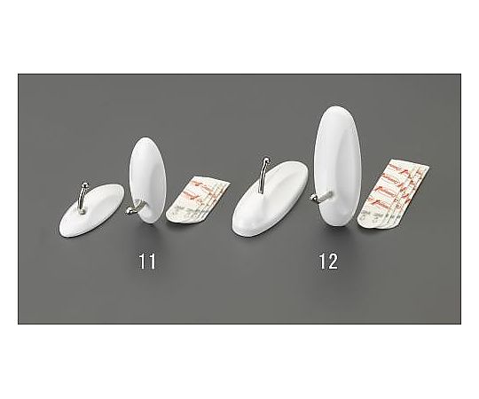 エスコ 80x30mm 小物用フック(粘着付/2個) EA638LM-12 1袋(ご注文単位1袋)【直送品】