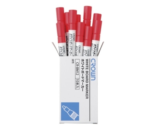 クラウン ホワイトボードマーカー(インク色:赤) 1箱(10本入) CR-BM12-R X 10 1箱(ご注文単位1箱)【直送品】