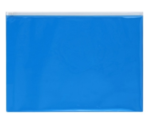 クラウン クリヤーソフトケース ファスナー付 青 CR-CFA4-BL 1枚(ご注文単位1枚)【直送品】