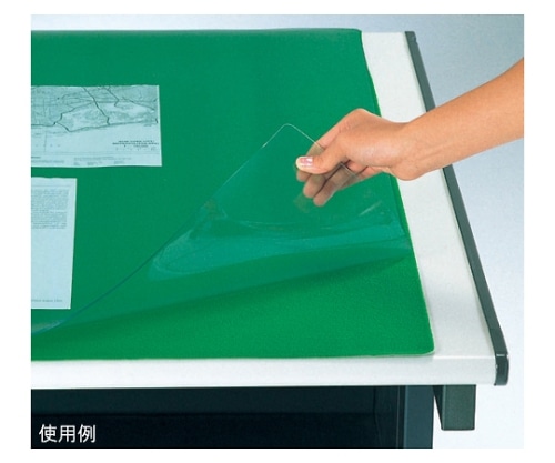 クラウン デスクマット スカイメルト 軟質ビニール製 下敷き付き 300×450mm CR-SW73N-G 1枚(ご注文単位1枚)【直送品】