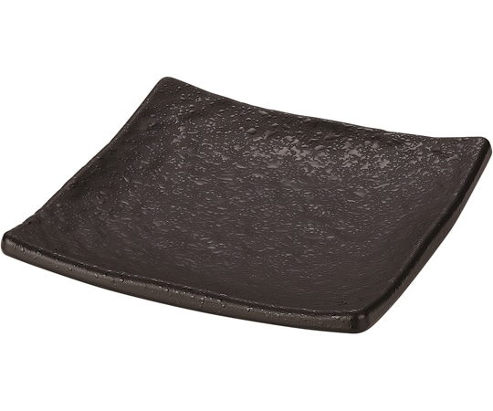 福井クラフト 正角皿 黒クリヤータタキ塗 φ118mm 50022050 1個（ご注文単位1個）【直送品】