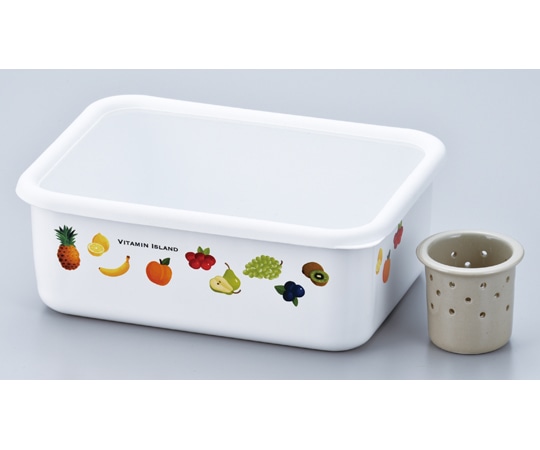 和平フレイズ ビタミンアイランド ホーロー角型保存容器(水抜き容器付) ME-7274 1セット（ご注文単位1セット）【直送品】