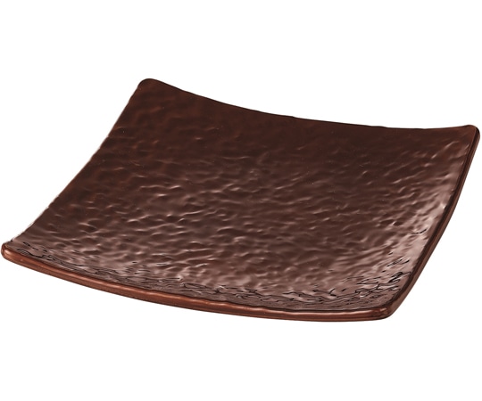 福井クラフト 正角皿 アメ釉塗 φ198mm 50022245 1個（ご注文単位1個）【直送品】