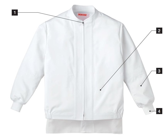 KAZEN ジャンパー男女兼用 白 SS 408-40 SS 1枚（ご注文単位1枚）【直送品】