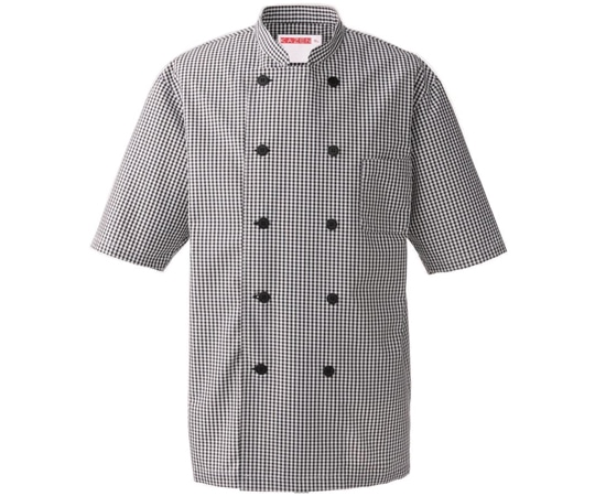 KAZEN コックシャツ 黒 SS 639-25 SS 1枚（ご注文単位1枚）【直送品】