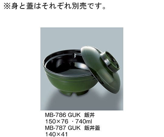 三信化工 飯丼蓋 緑内黒 MB-787_GUK 1個（ご注文単位1個）【直送品】