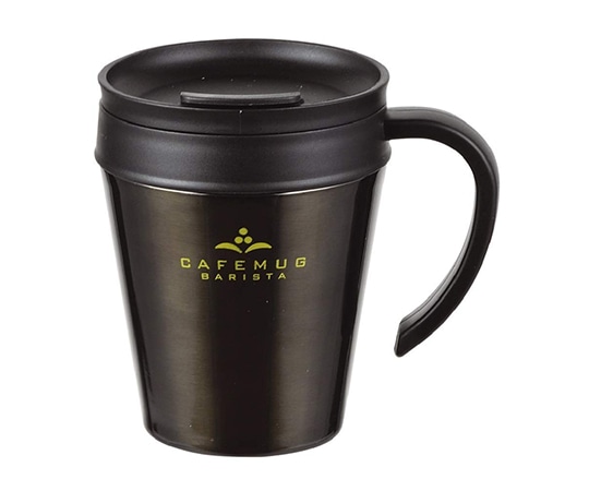 パール金属 カフェマグバリスタ 真空蓋付マグカップ330 ブラック HB-3985 1個（ご注文単位1個）【直送品】