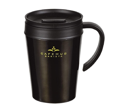 パール金属 カフェマグバリスタ 真空蓋付マグカップ400 ブラック HB-3988 1個（ご注文単位1個）【直送品】